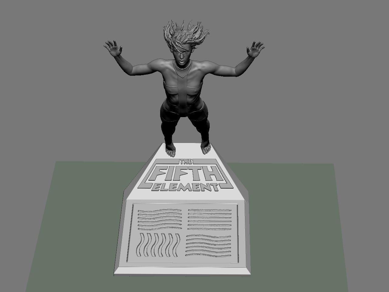 Leeloo woman jumping on platform 3D print model_63