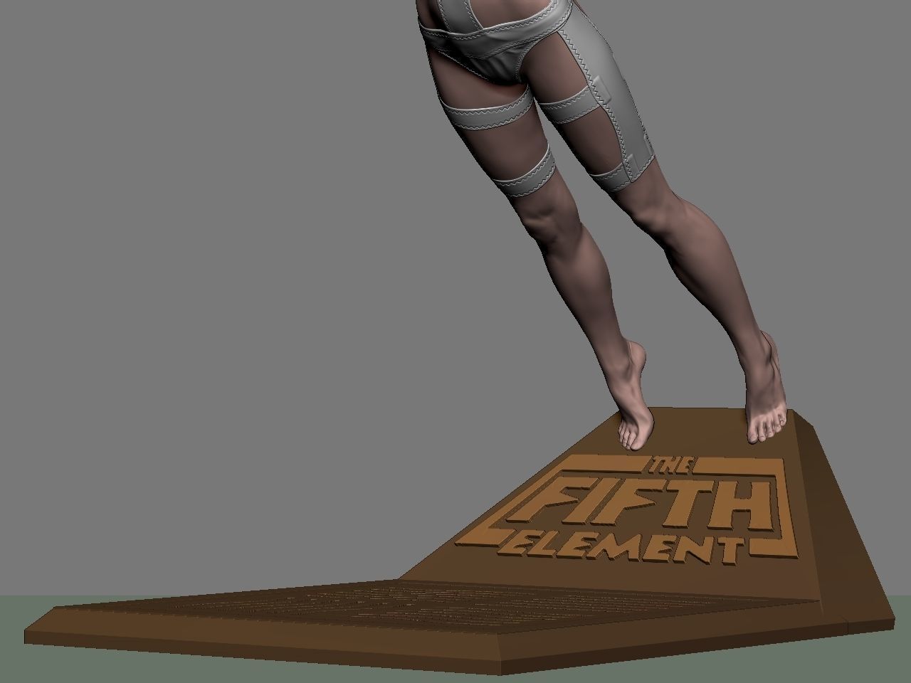 Leeloo woman jumping on platform 3D print model_44