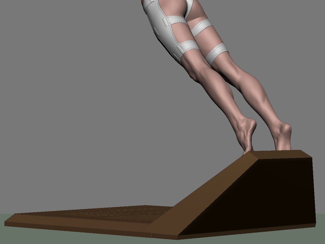 Leeloo woman jumping on platform 3D print model_40