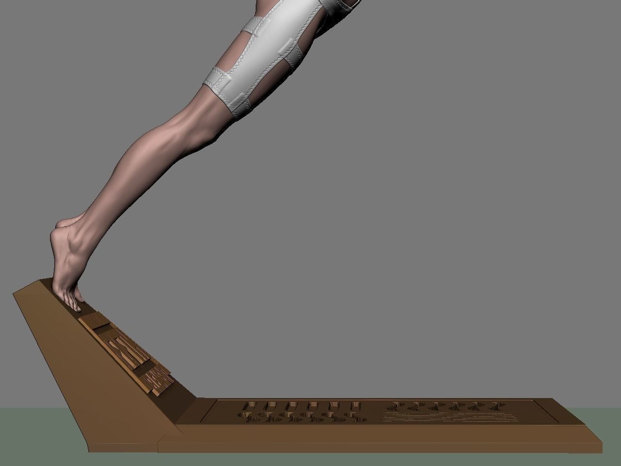 Leeloo woman jumping on platform 3D print model_34