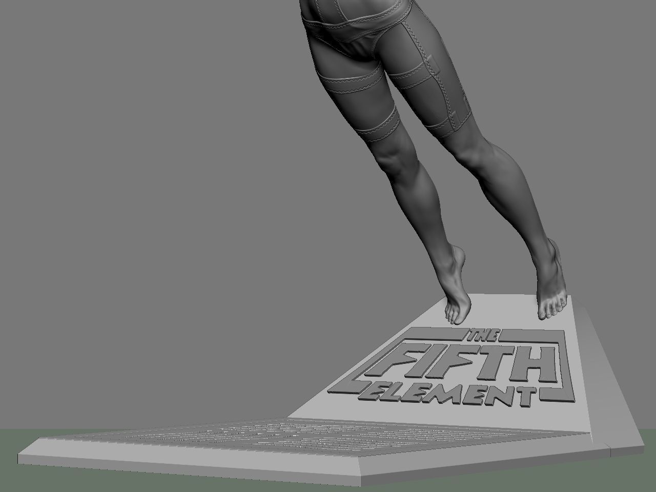 Leeloo woman jumping on platform 3D print model_45