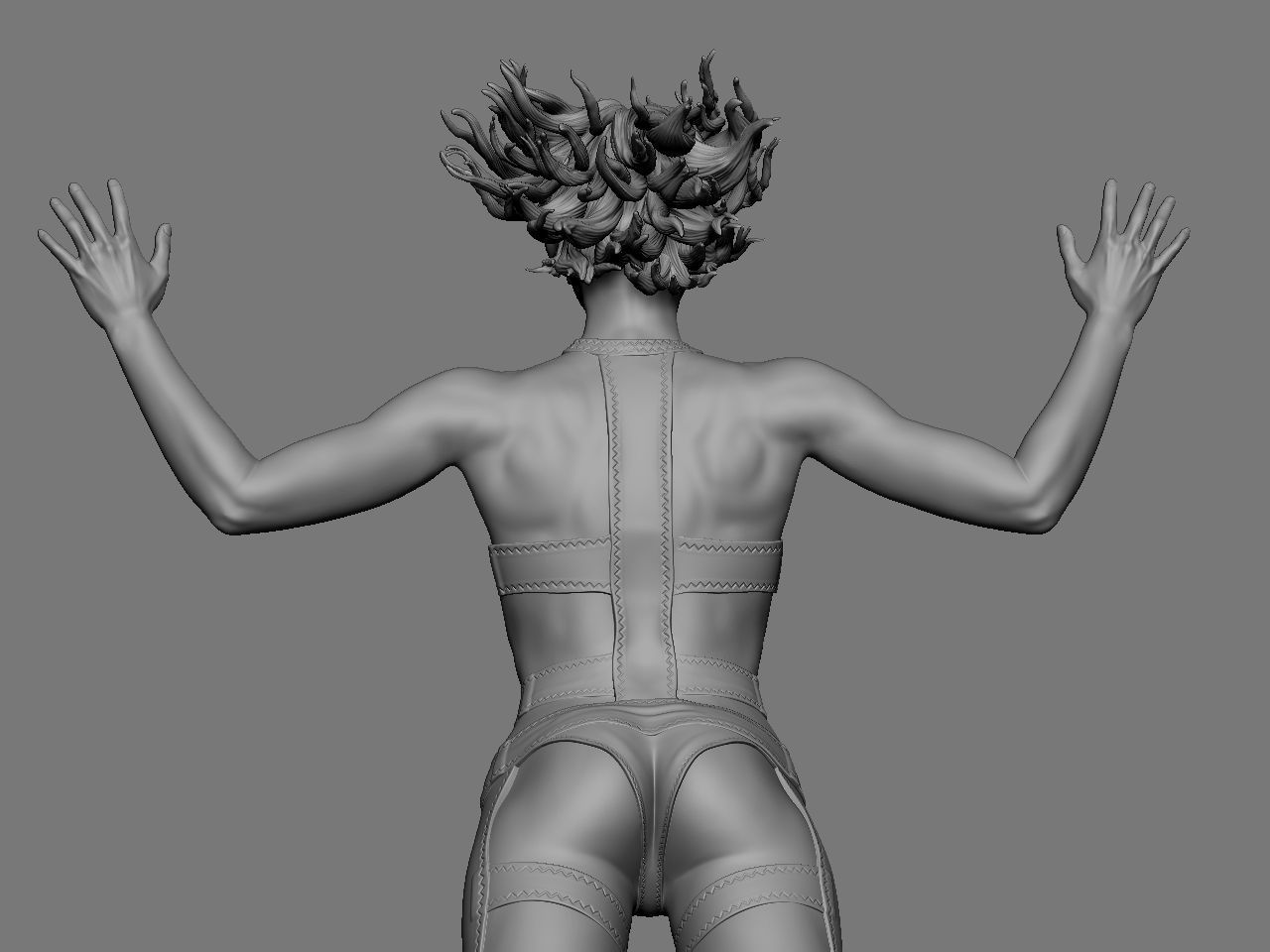 Leeloo woman jumping on platform 3D print model_23