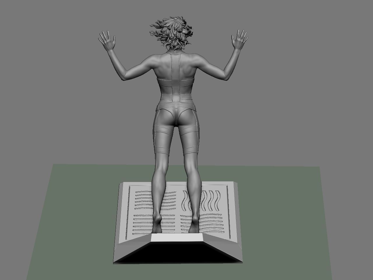Leeloo woman jumping on platform 3D print model_55