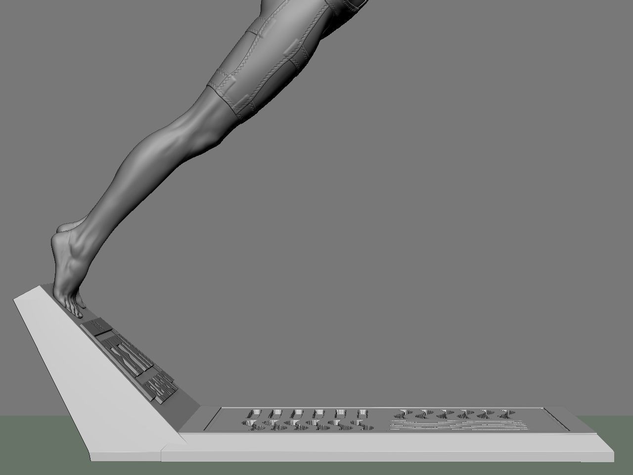Leeloo woman jumping on platform 3D print model_35