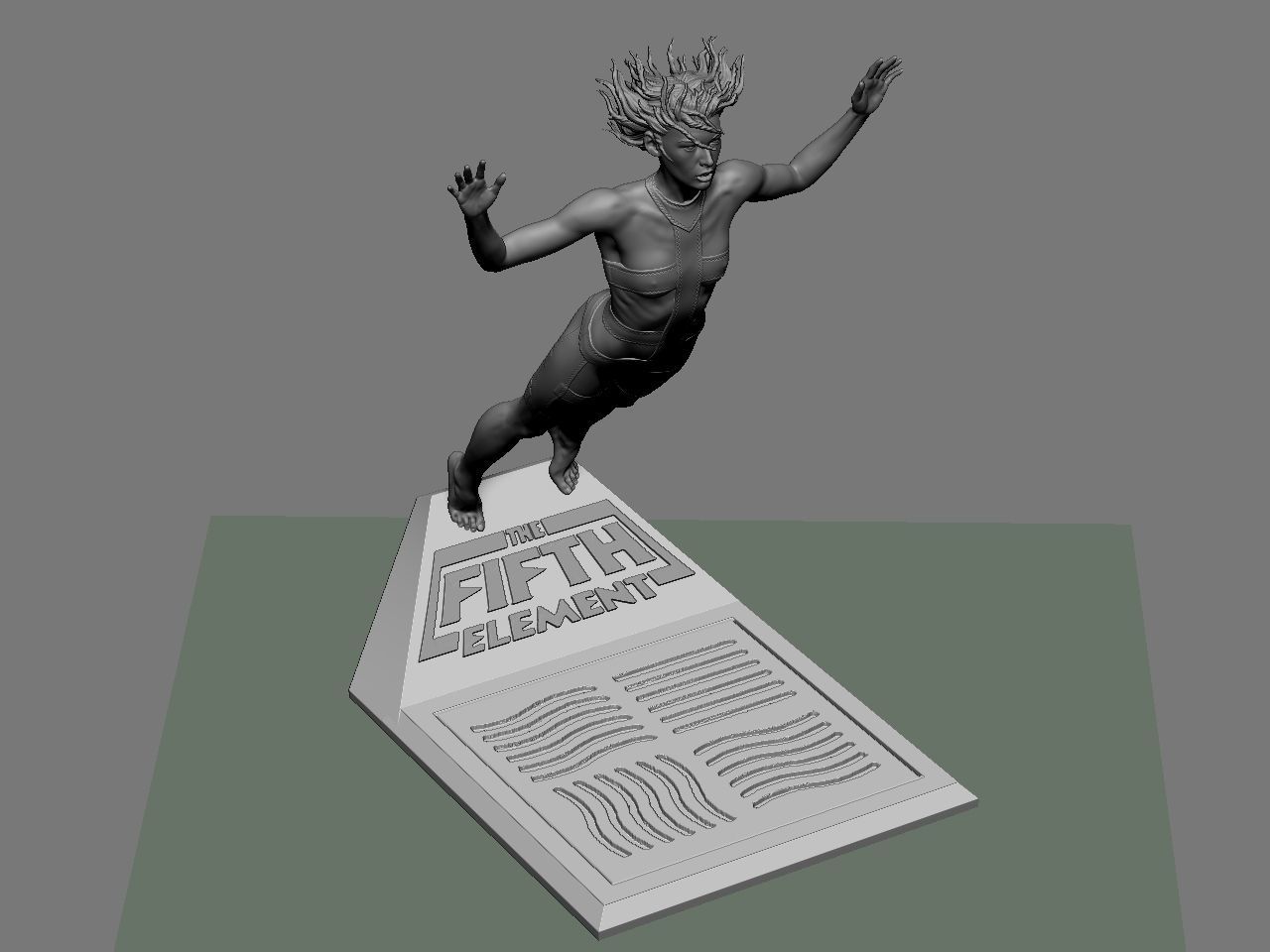 Leeloo woman jumping on platform 3D print model_49