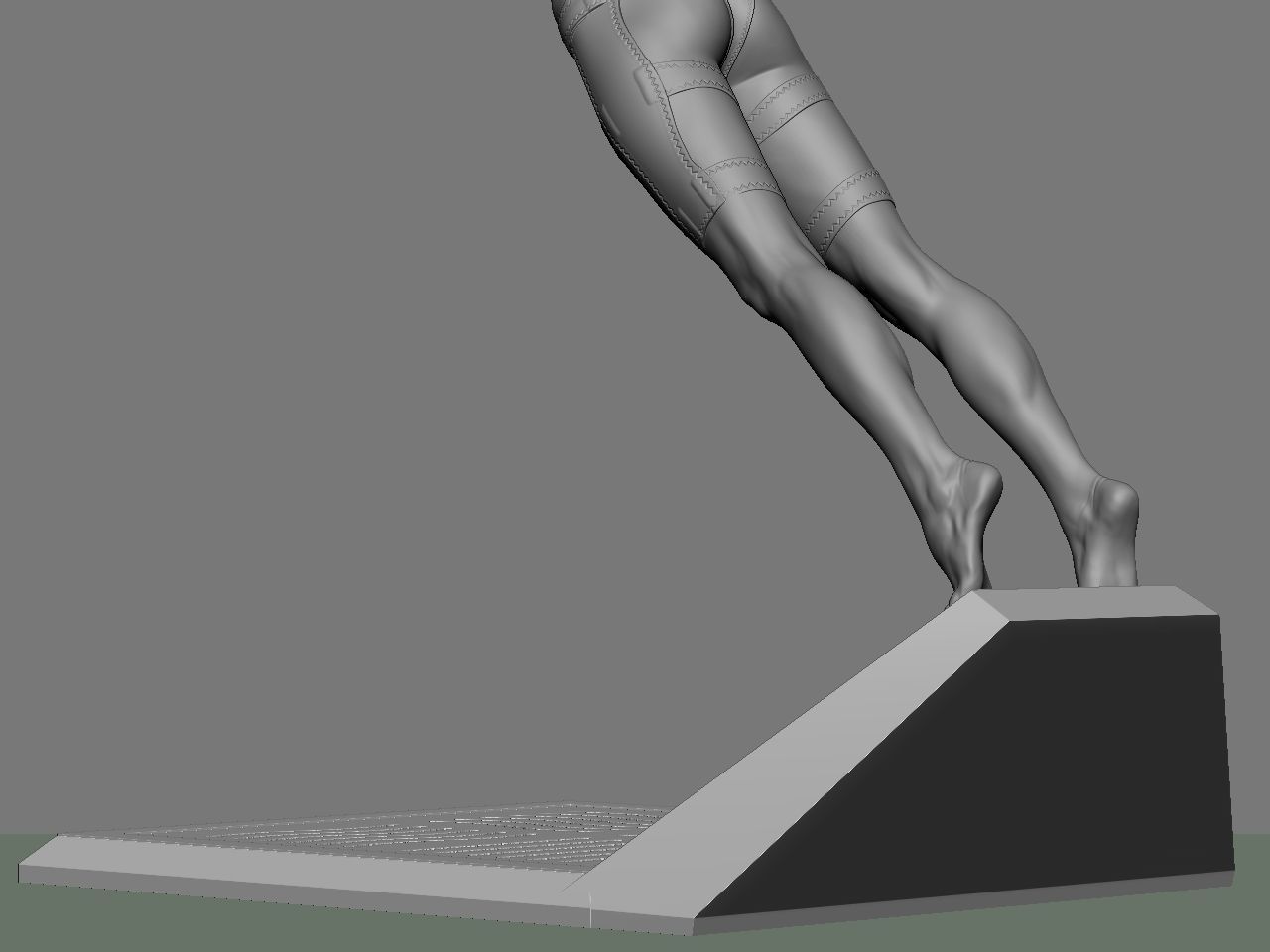 Leeloo woman jumping on platform 3D print model_41