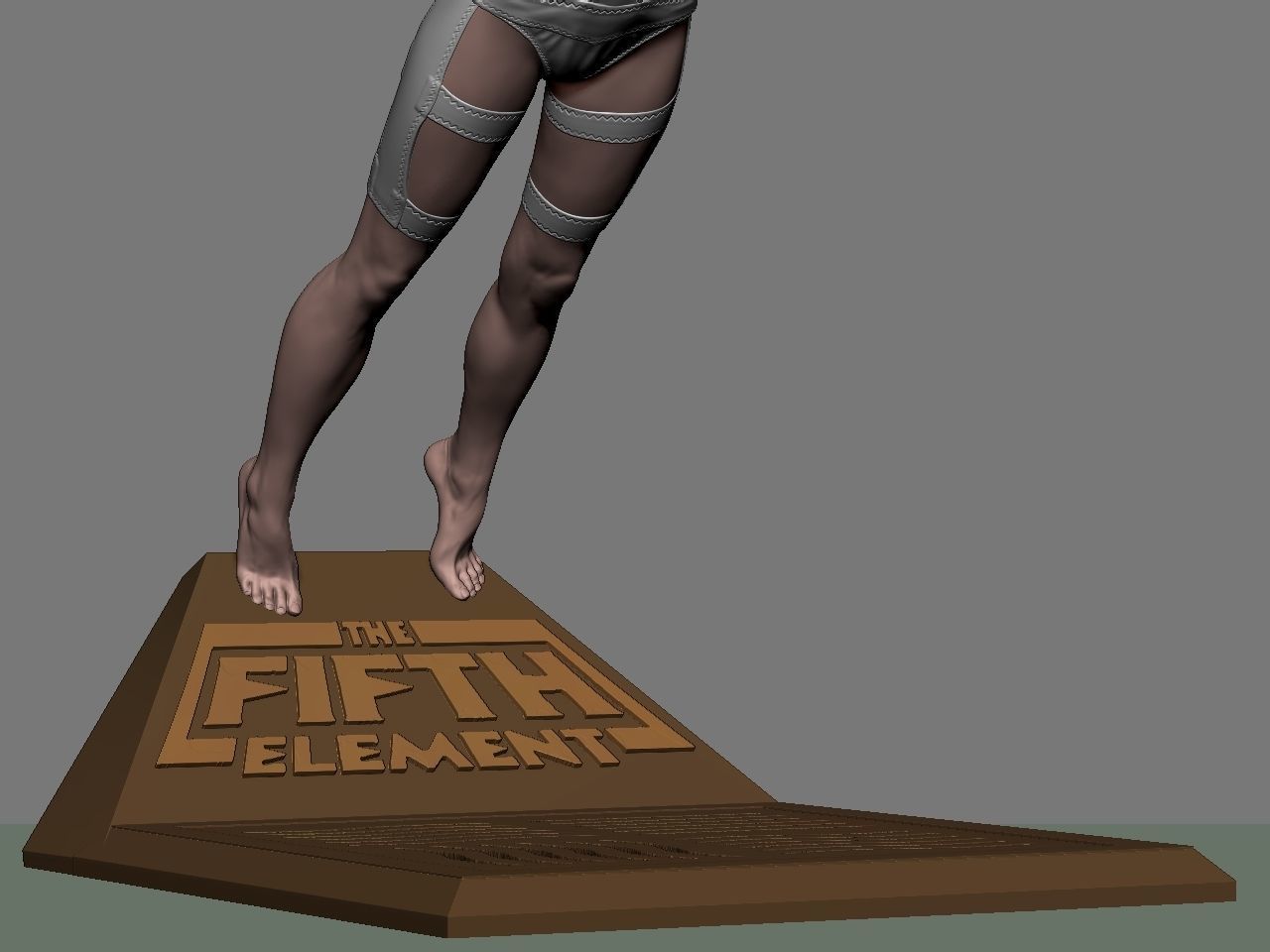 Leeloo woman jumping on platform 3D print model_32
