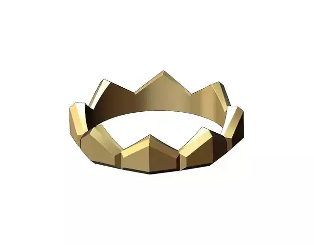 Geometric faceted crown shaped band US sizes 5to10