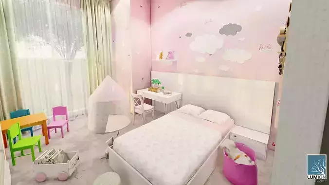 BEST HOME GIRLS ROOM INTERIOR DESIGN 3D MODEL KIDS