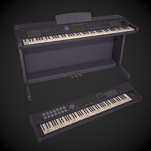 Electric Piano Set Low-poly 3D model