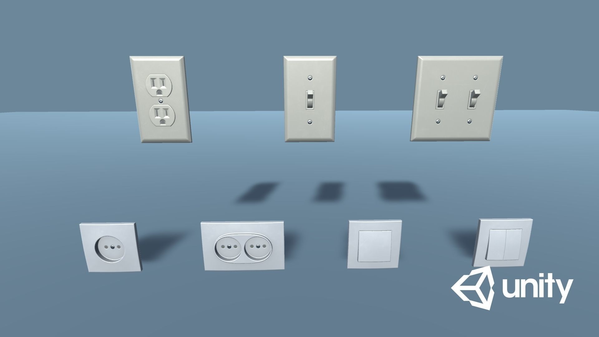 Electrical Switches and Outlets Low-poly 3D model_14