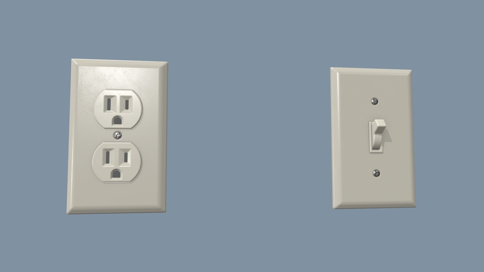 Electrical Switches and Outlets Low-poly 3D model_6