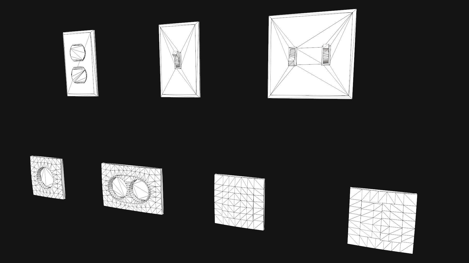 Electrical Switches and Outlets Low-poly 3D model_13