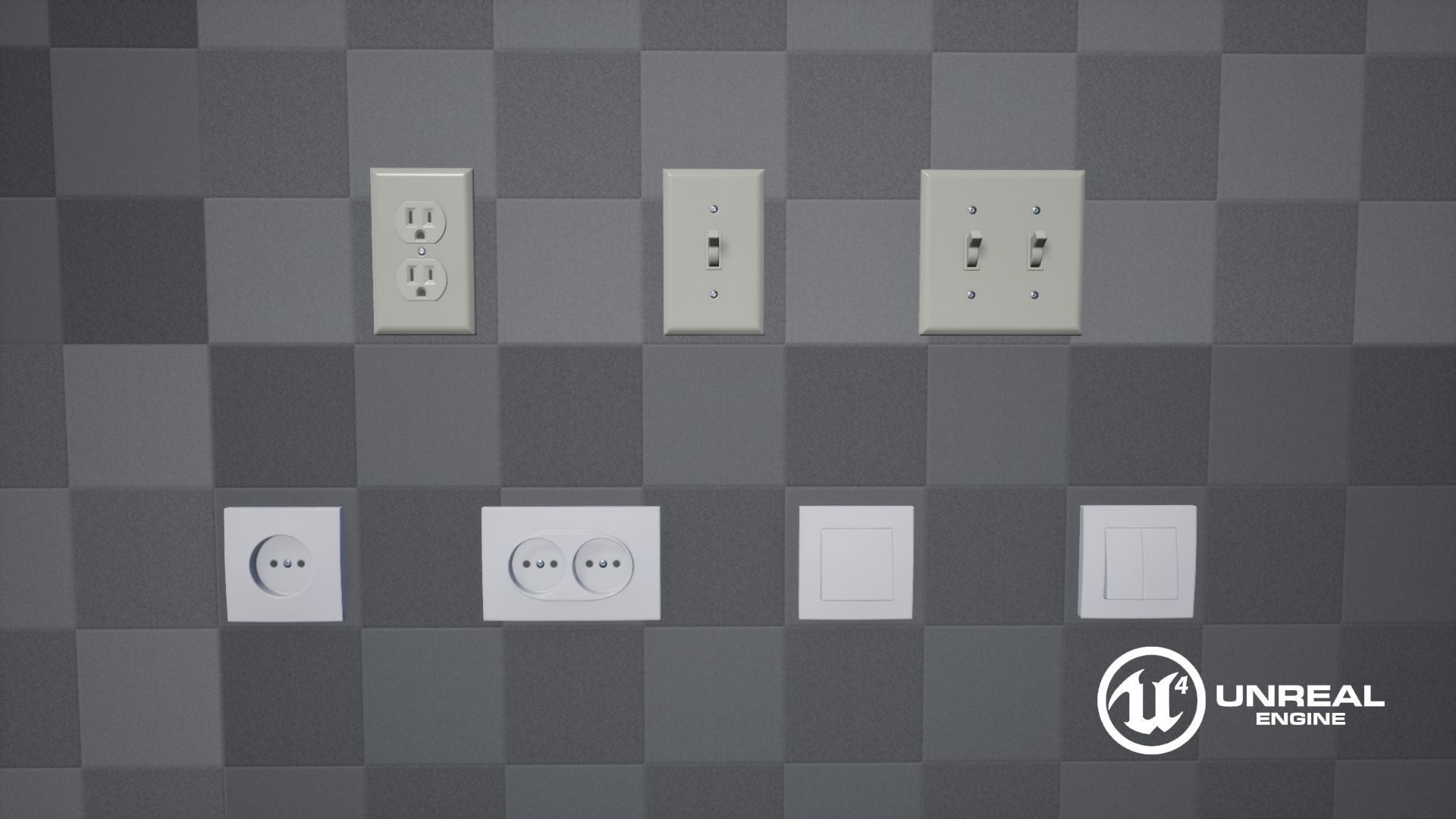 Electrical Switches and Outlets Low-poly 3D model_15