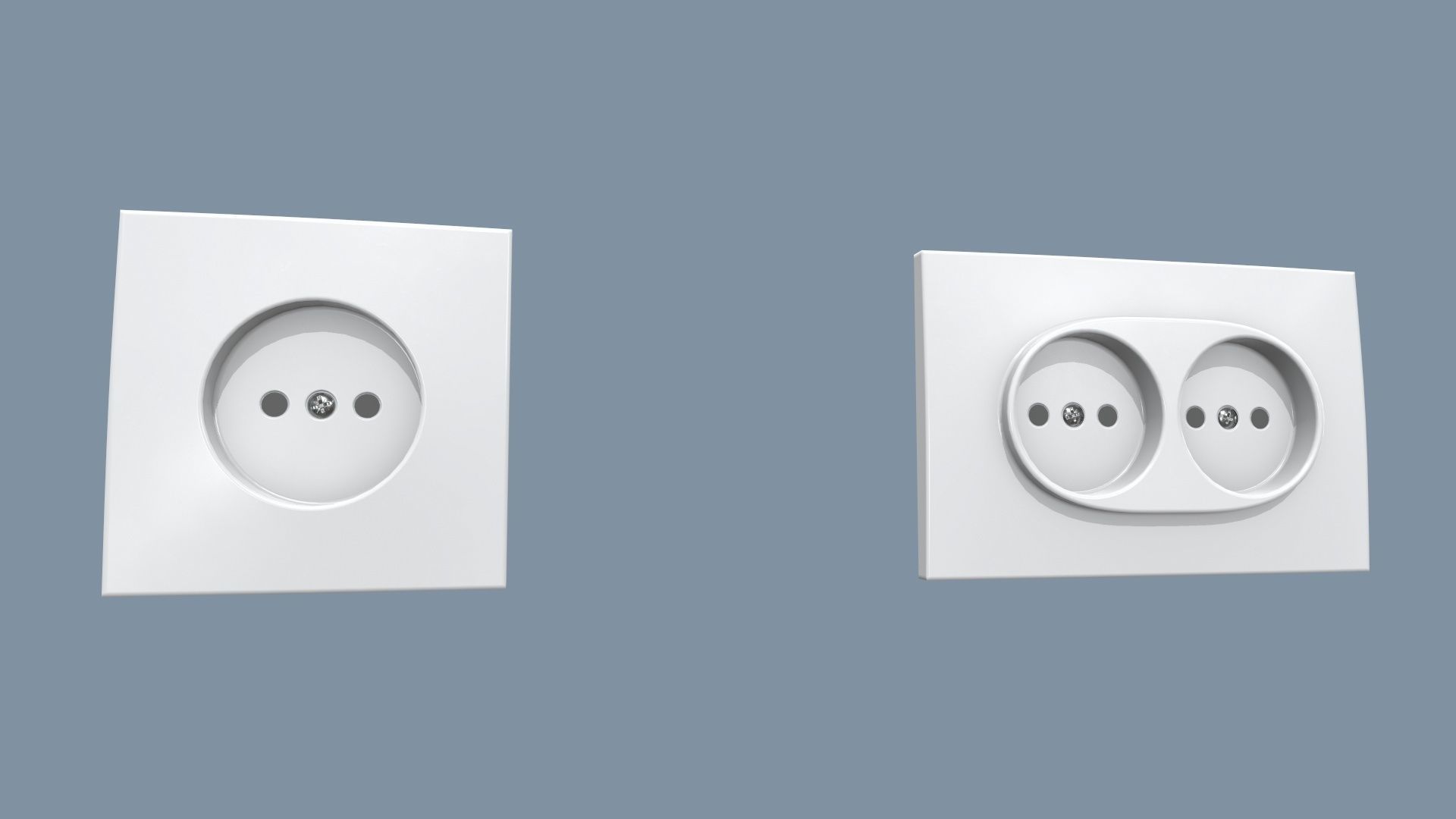Electrical Switches and Outlets Low-poly 3D model_8