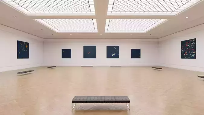 Art Museum Gallery Interior 12 Low-poly 3D model