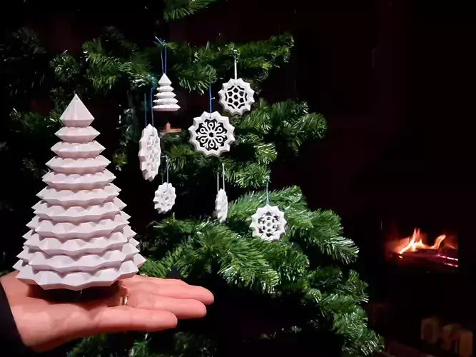 SNOWFLAKE TREE 3D print model