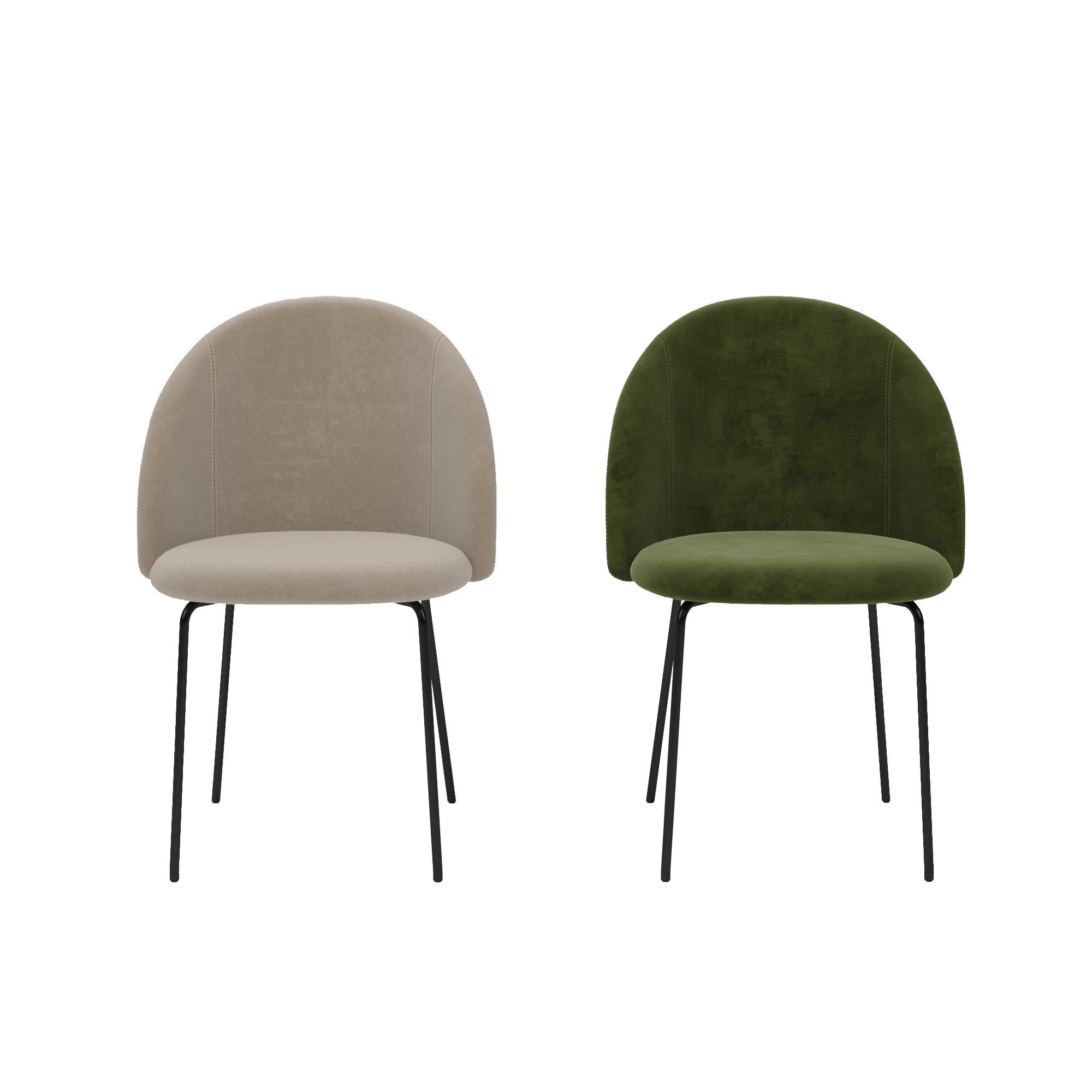 Chair two dining chairs with legs 3D model_2