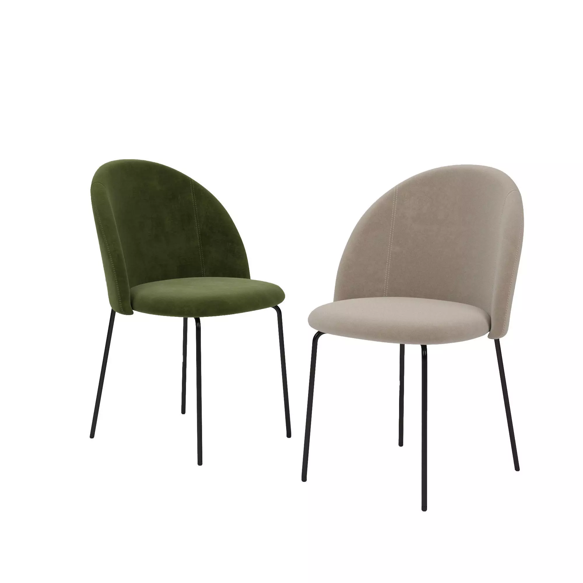 Chair two dining chairs with legs 3D model_0