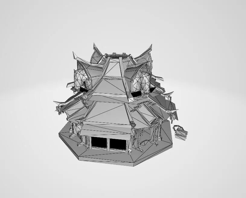 White film ancient architecture 3D model