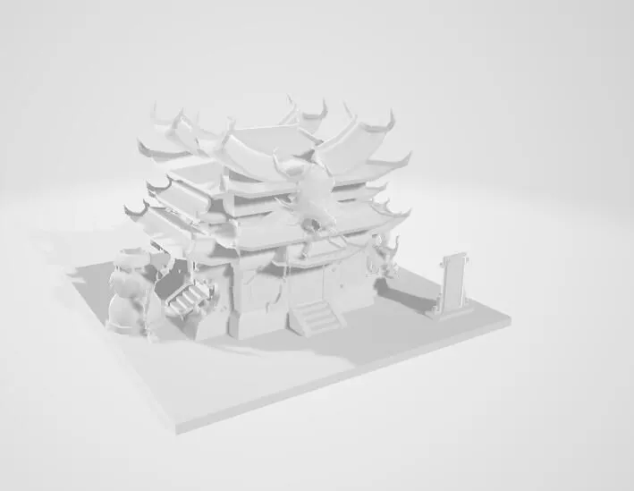 White film ancient architecture 3D model