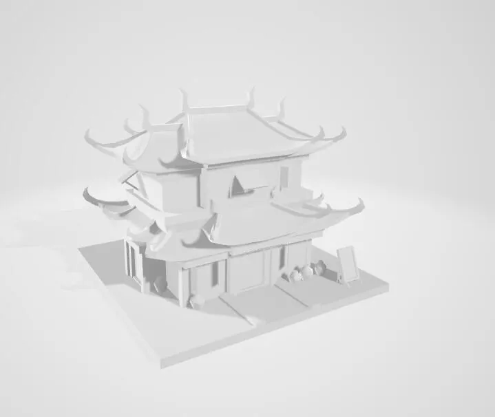 White film ancient architecture old 3D model
