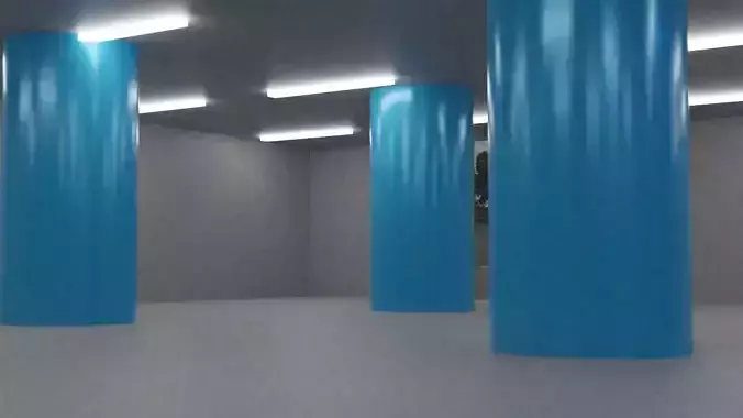 night lights with car park 3D model