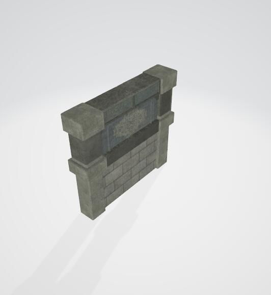 Group components of ancient architecture Low-poly 3D model_19