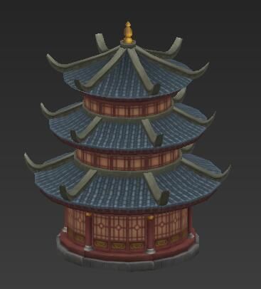 Group components of ancient architecture Low-poly 3D model_2