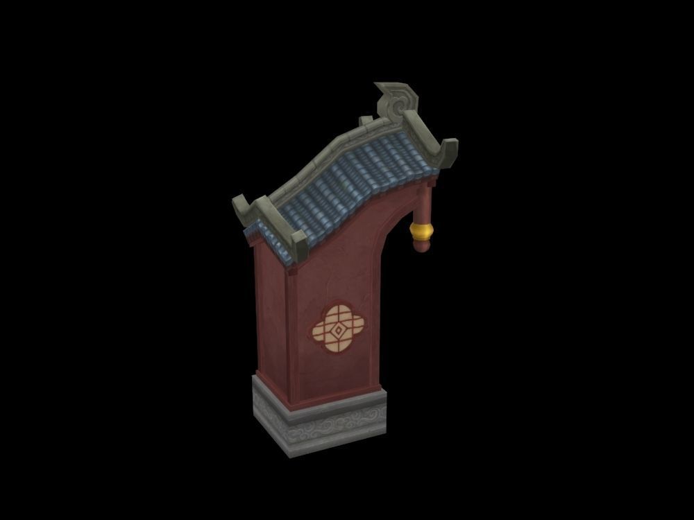 Group components of ancient architecture Low-poly 3D model_11