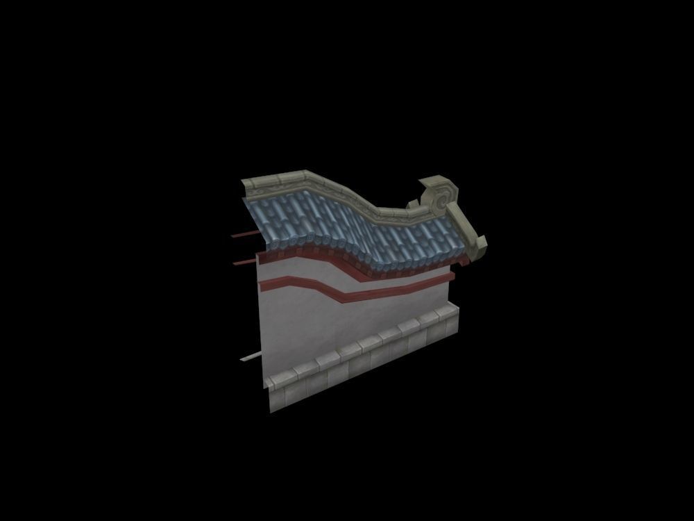 Group components of ancient architecture Low-poly 3D model_23