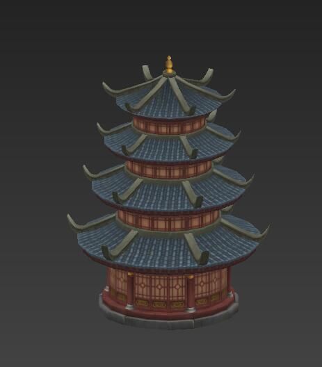 Group components of ancient architecture Low-poly 3D model_25