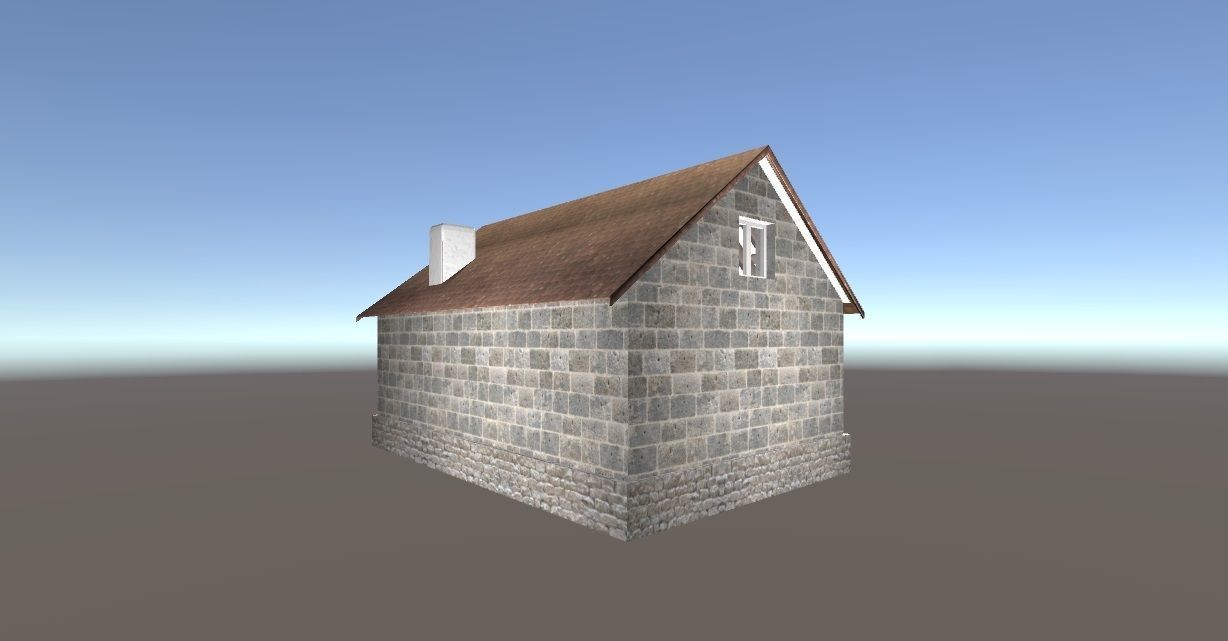 Old house with interior and exterior 3D model_5