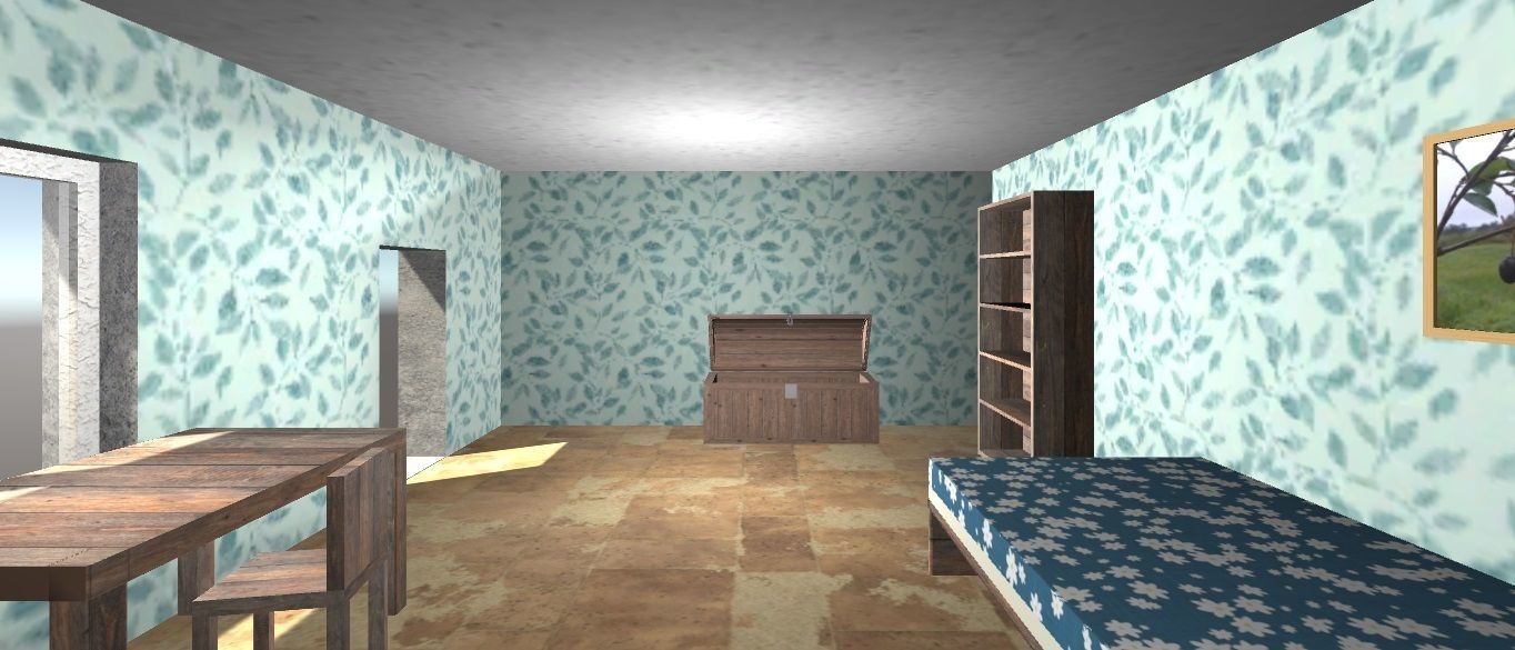 Old house with interior and exterior 3D model_3