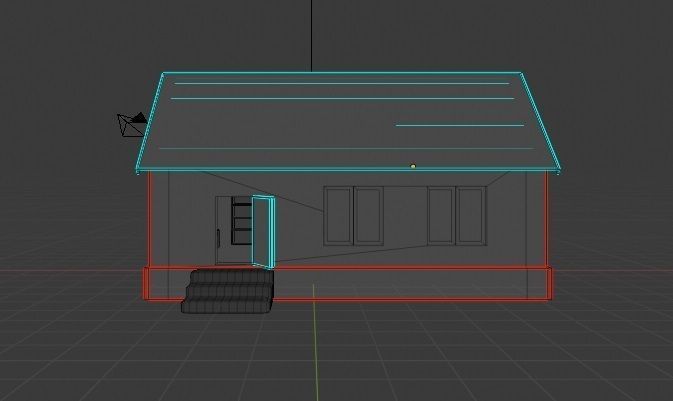Old house with interior and exterior 3D model_6