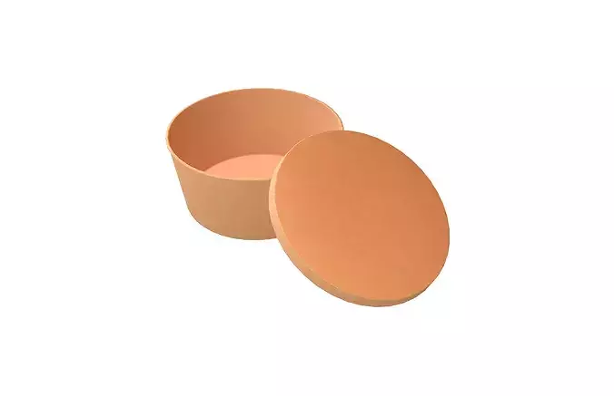 Round Disposable Lunch Box v2 001 Low-poly 3D model 4
