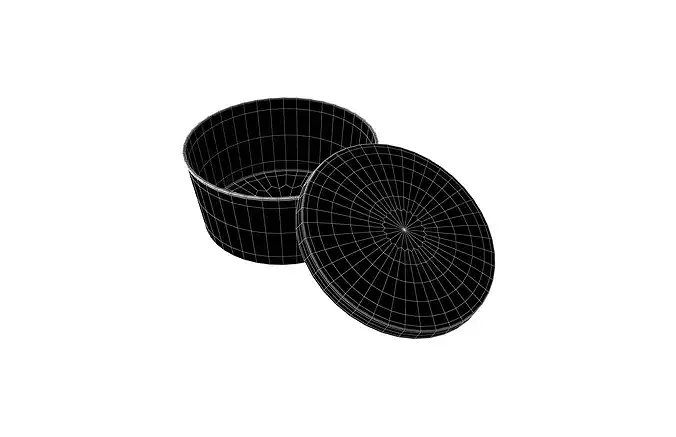 Round Disposable Lunch Box v2 001 Low-poly 3D model 6