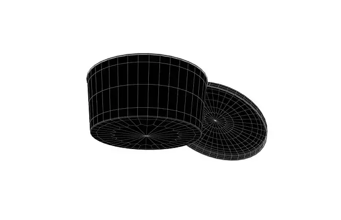 Round Disposable Lunch Box v2 001 Low-poly 3D model 7