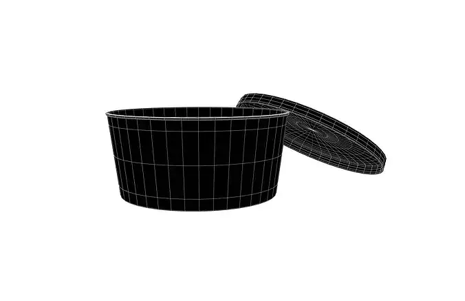 Round Disposable Lunch Box v2 001 Low-poly 3D model 5