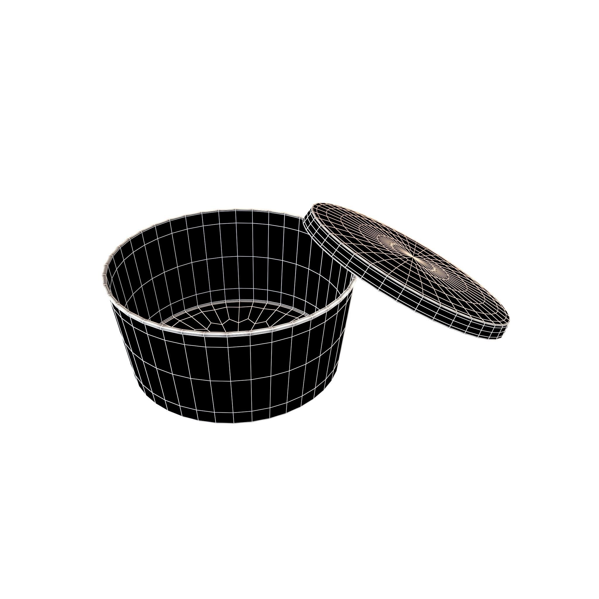 Round Disposable Lunch Box v2 001 Low-poly 3D model_7