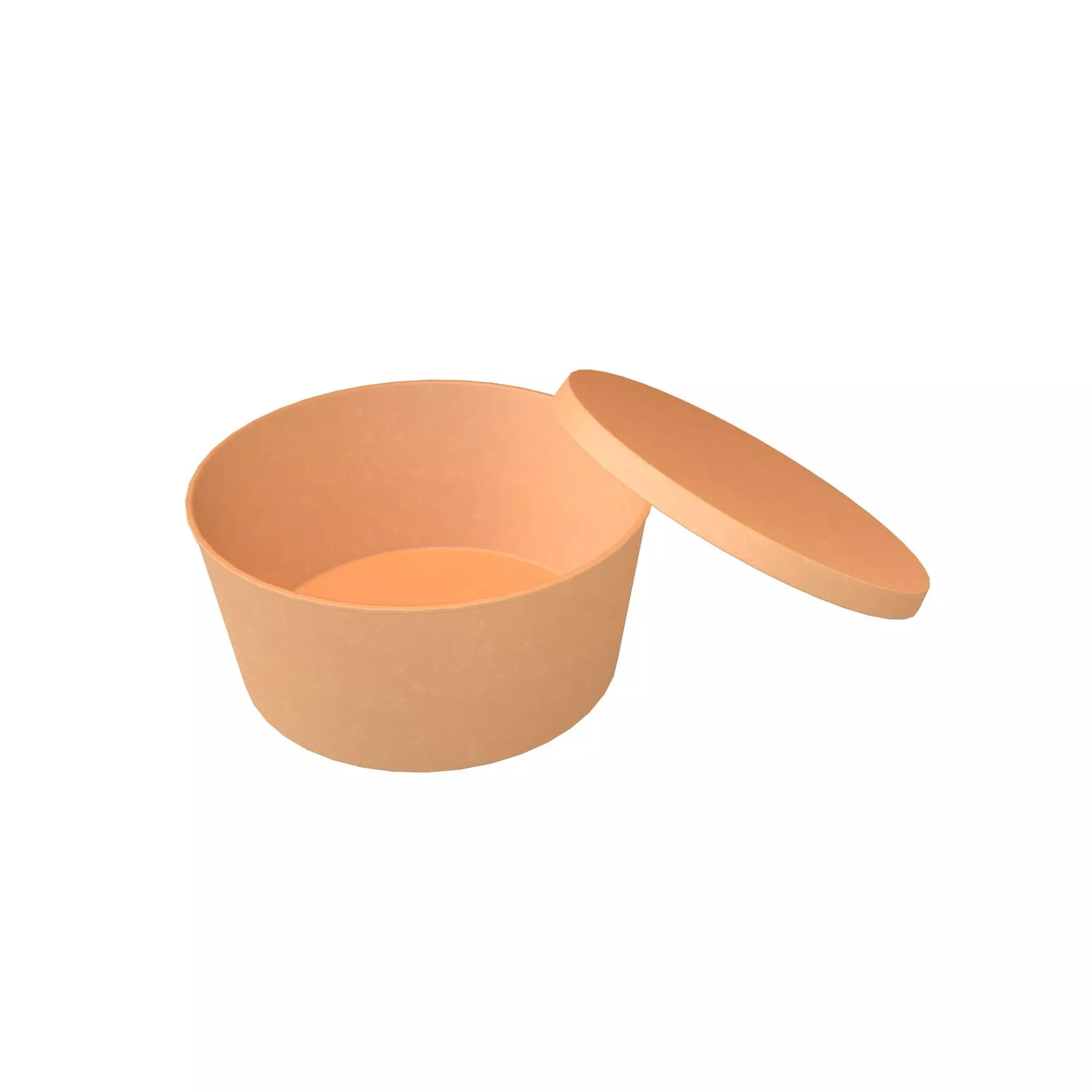 Round Disposable Lunch Box v2 001 Low-poly 3D model_0