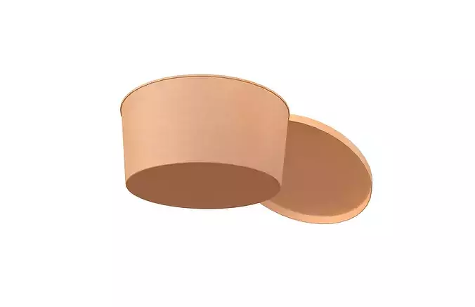 Round Disposable Lunch Box v2 001 Low-poly 3D model 3