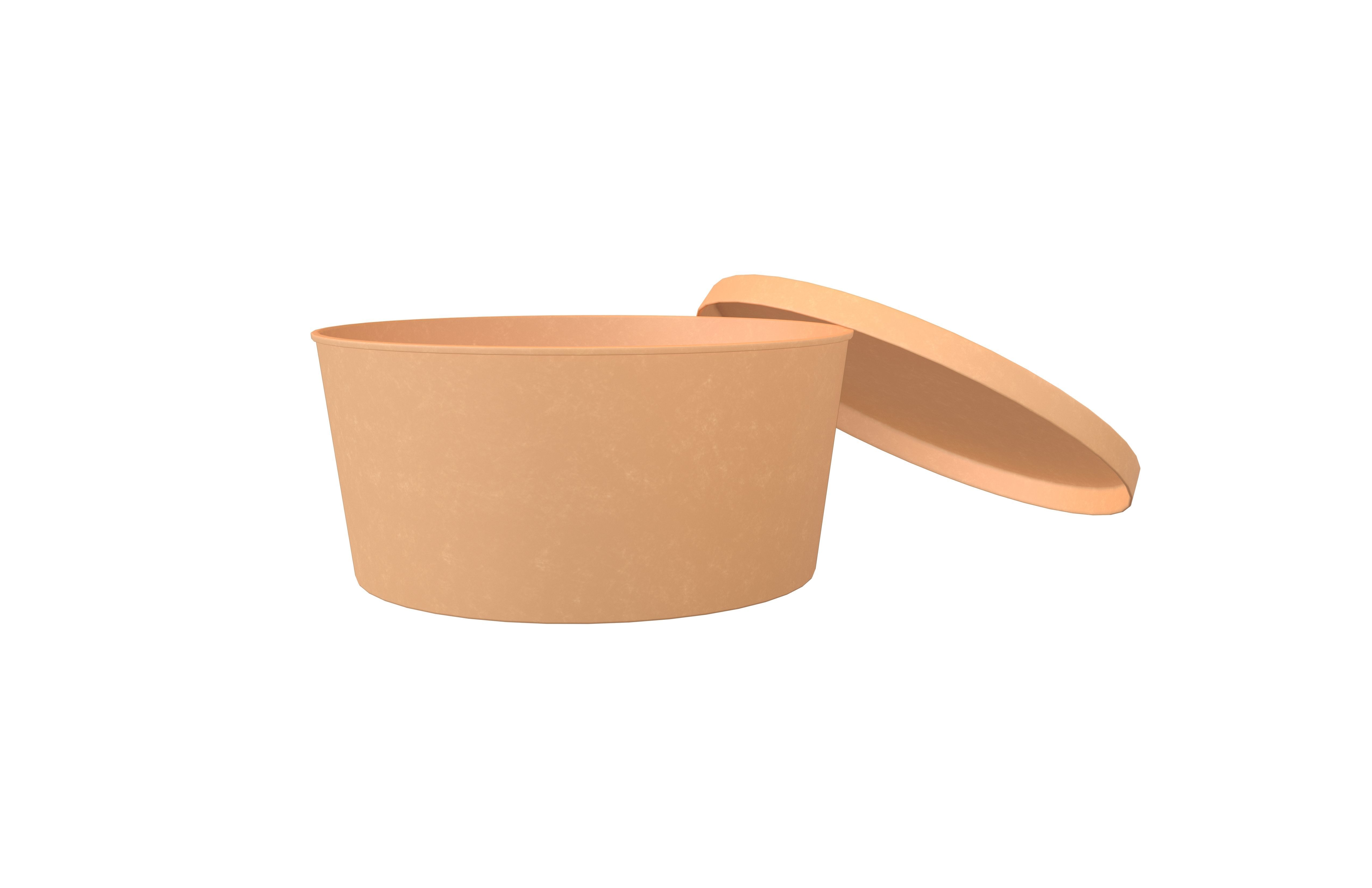 Round Disposable Lunch Box v2 001 Low-poly 3D model_1