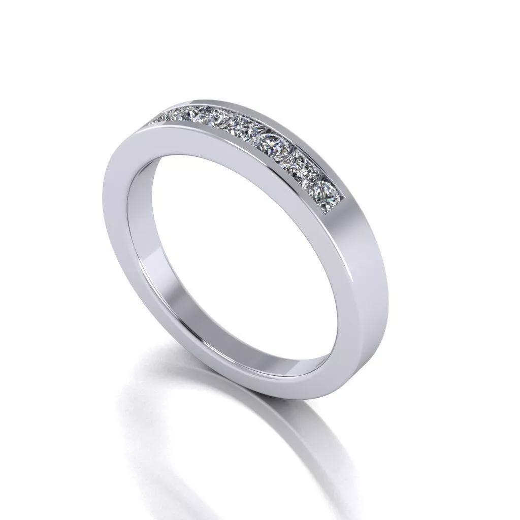 Princess And Round Eternity Ring 3D print model