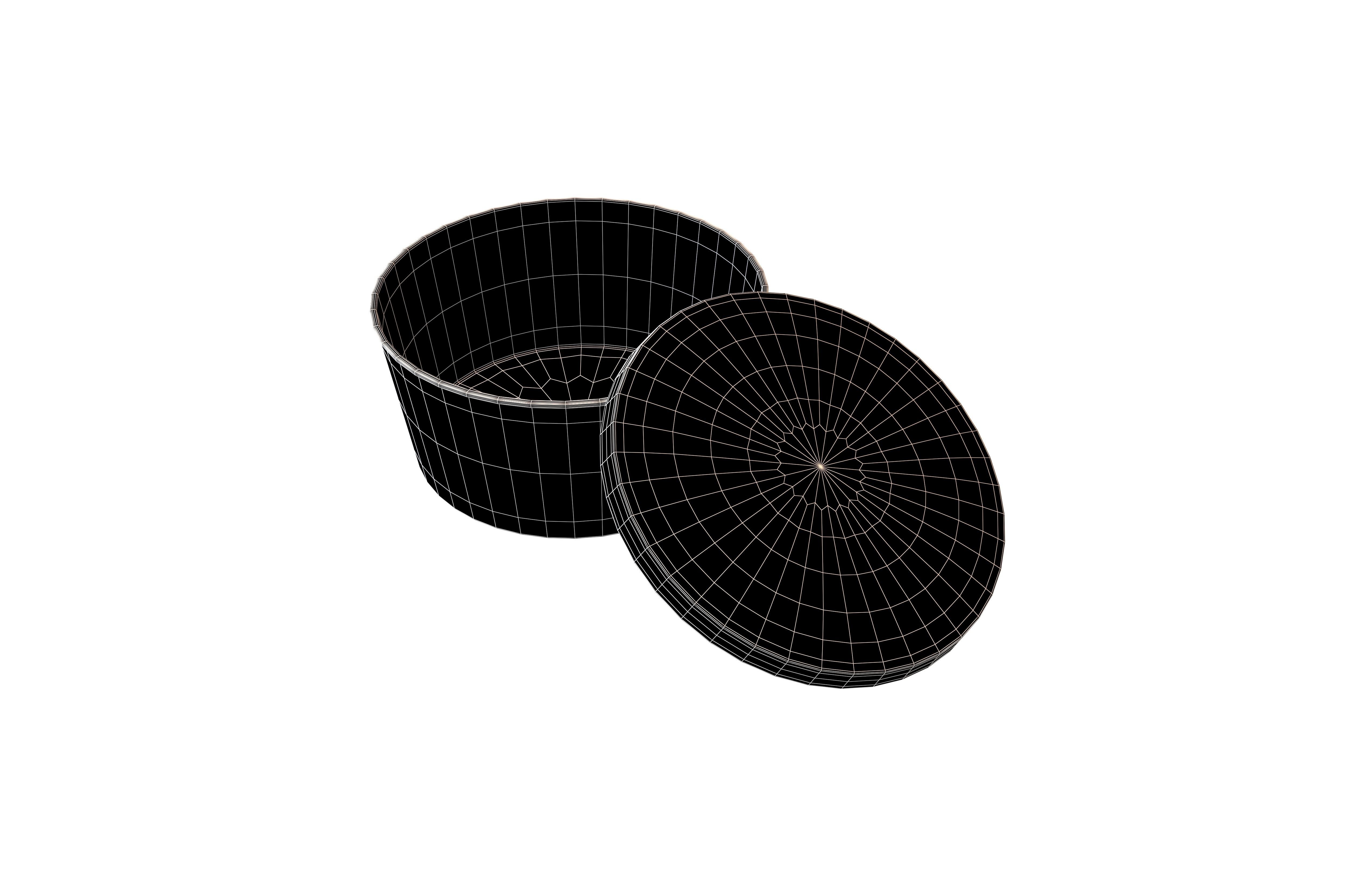 Round Disposable Lunch Box v2 002 Low-poly 3D model_5