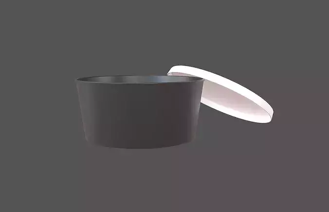 Round Disposable Lunch Box v2 003 Low-poly 3D model 6