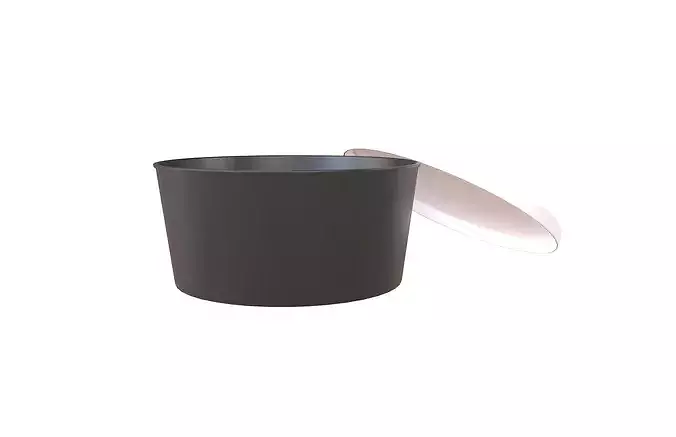 Round Disposable Lunch Box v2 003 Low-poly 3D model 2