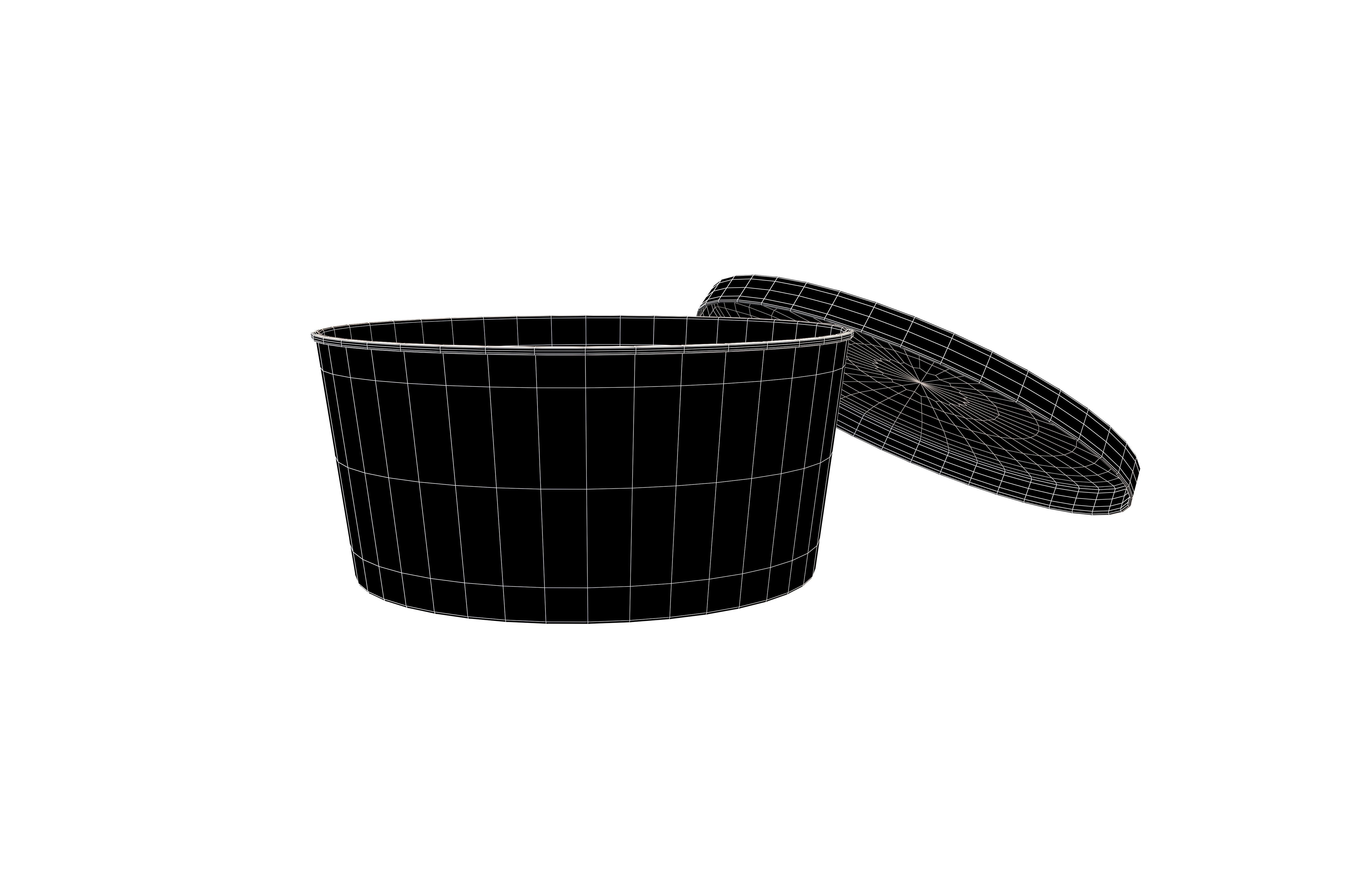 Round Disposable Lunch Box v2 004 Low-poly 3D model_4