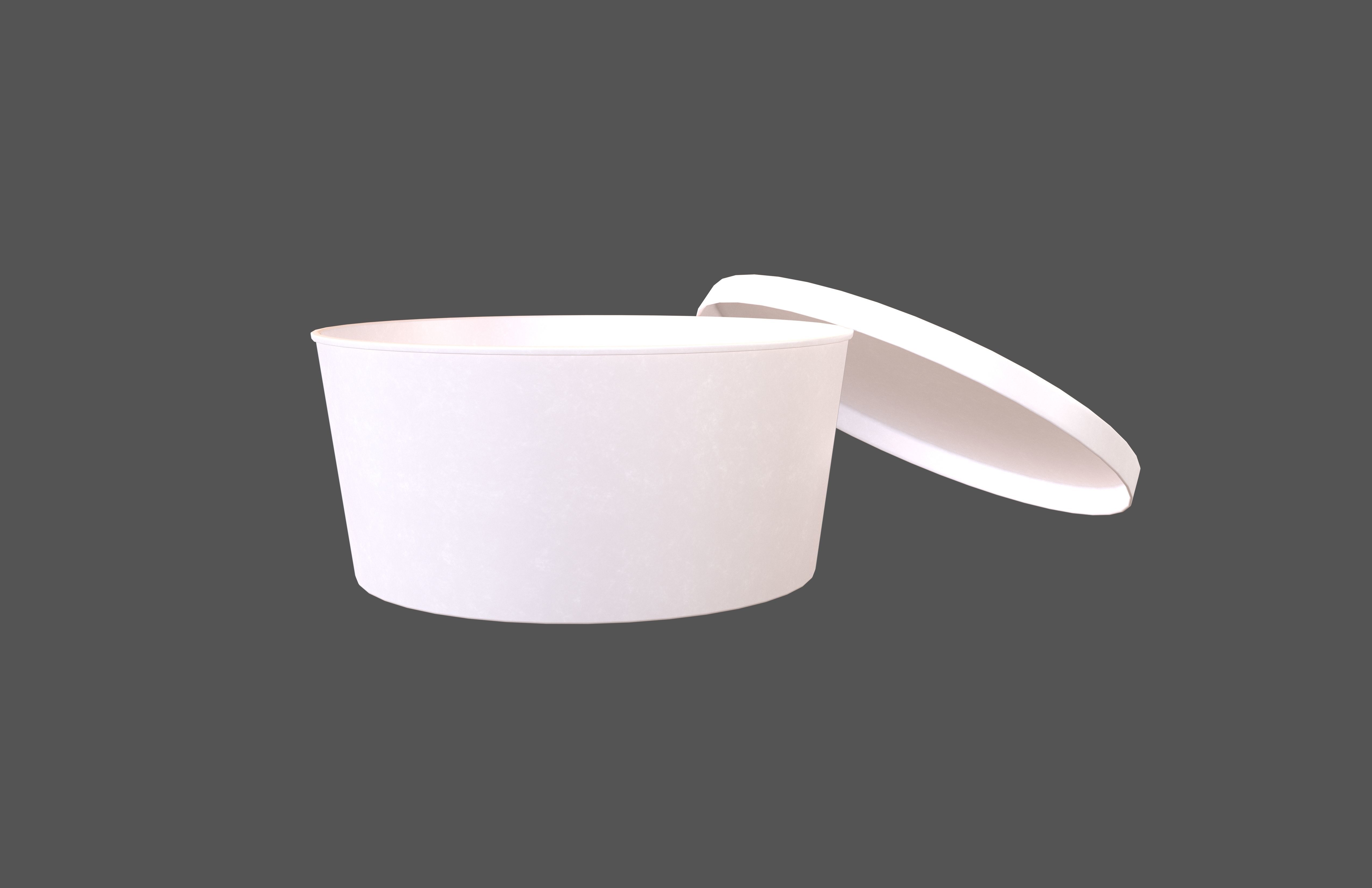 Round Disposable Lunch Box v2 004 Low-poly 3D model_1