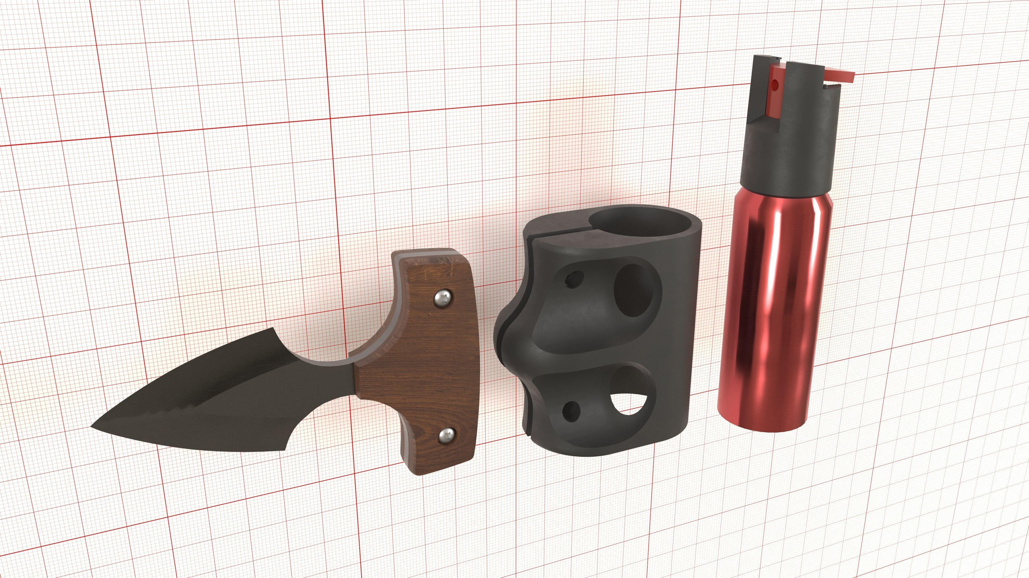 3D model Pepper spray knife VR / AR / lowpoly CGTrader